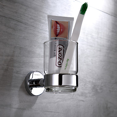 Bathroom Accessories Brass Chrome Finish Wall Mounted Toothbrush Holder